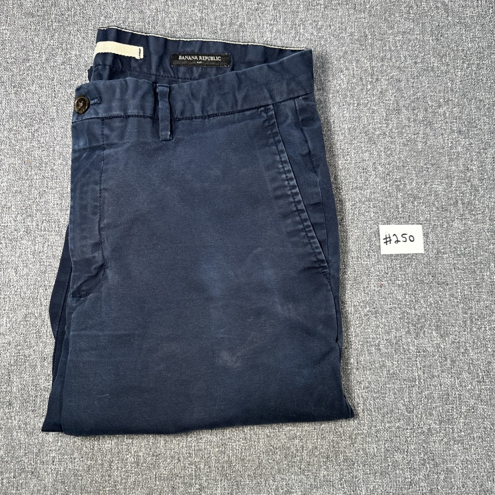 Banana Republic Skinny Chino Pants Mens 35x34 Navy Blue Slim Casual Denim - Picture 8 of 8